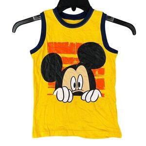 Mickey‎ Mouse Tank 5T Toddler Child Disney Sleeveless Yellow Clubhouse